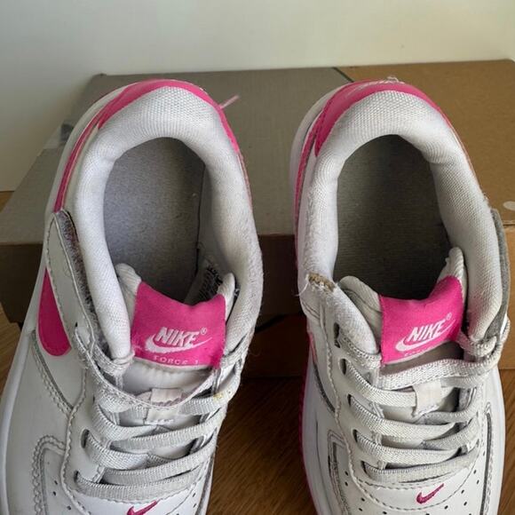 Nike Air Force 1 Low Easyon Pink/White Kids Sneakers - SZ 12.5 C - Picture 6 of 12